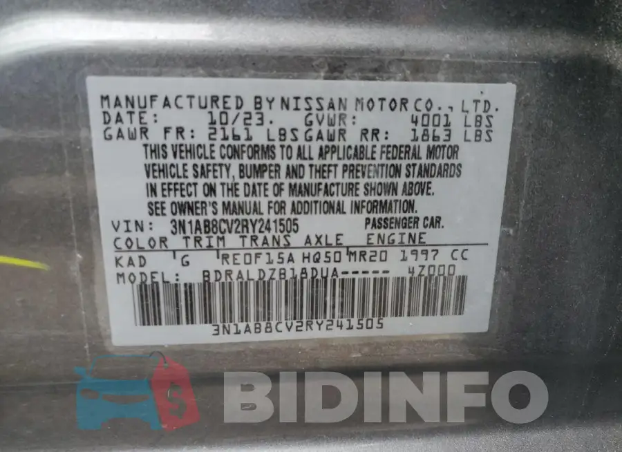 3N1AB8CV2RY241505 Photo# 12