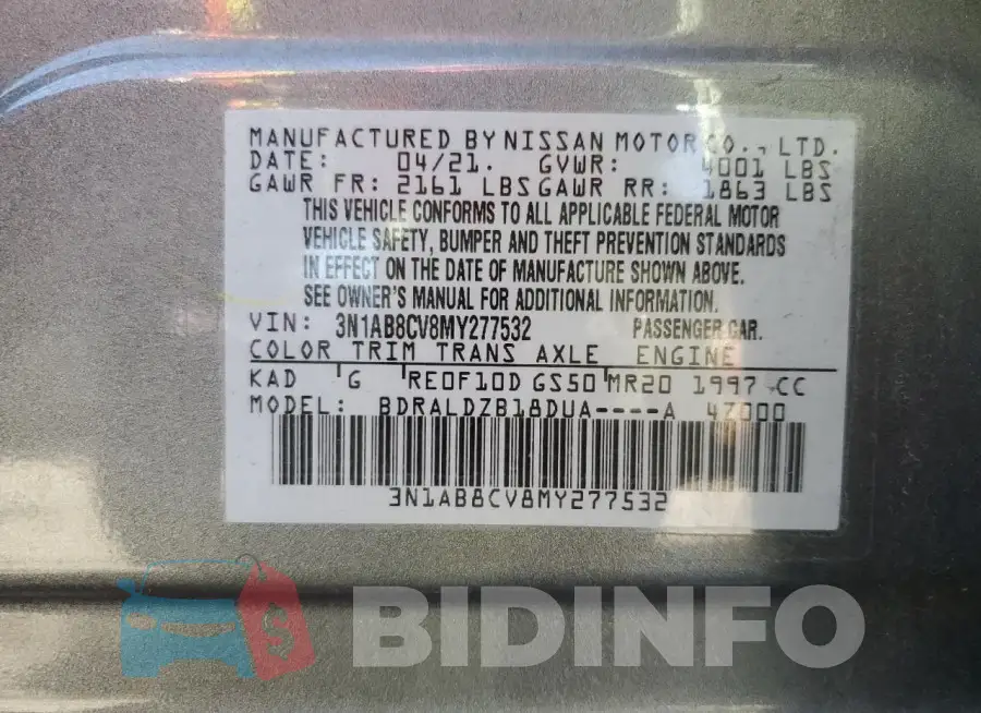 3N1AB8CV8MY277532 Photo# 12