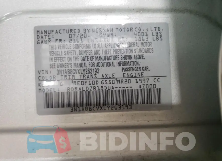 3N1AB8CVXLY263193 Photo# 12