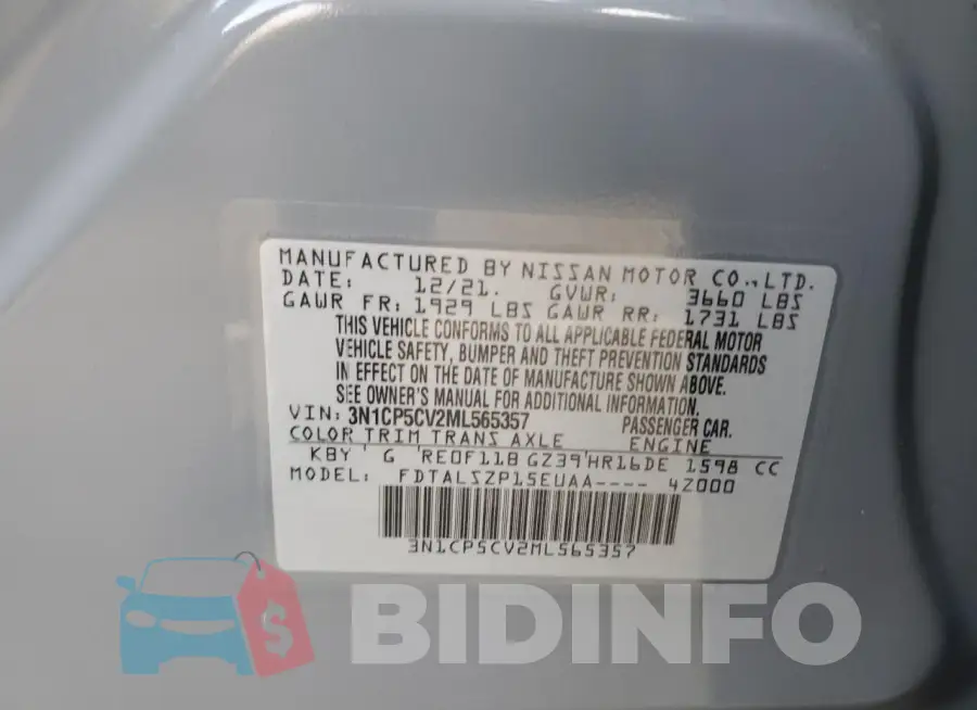 3N1CP5CV2ML565357 Photo# 12