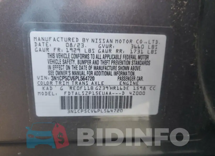 3N1CP5CV6PL564720 Photo# 13