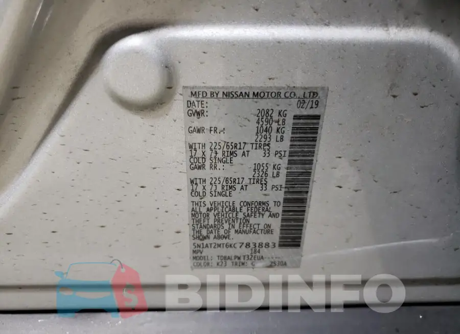 5N1AT2MT6KC783883 Photo# 13