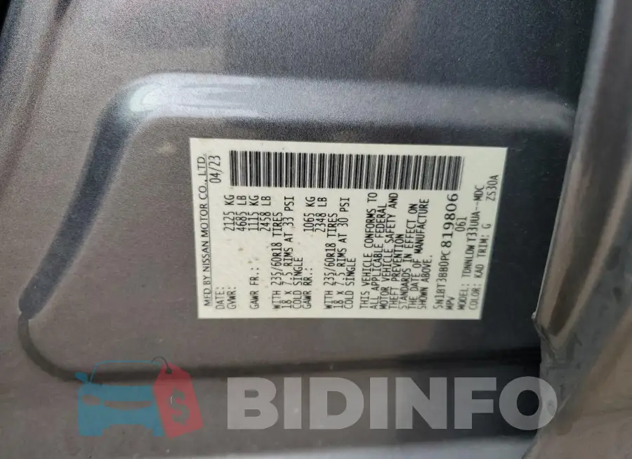 5N1BT3BB0PC819806 Photo# 14