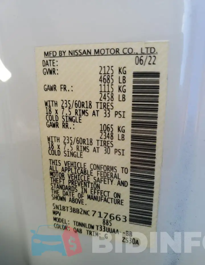 5N1BT3BB2NC717663 Photo# 14