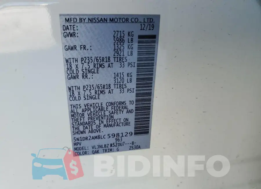 5N1DR2AM8LC598129 Photo# 14