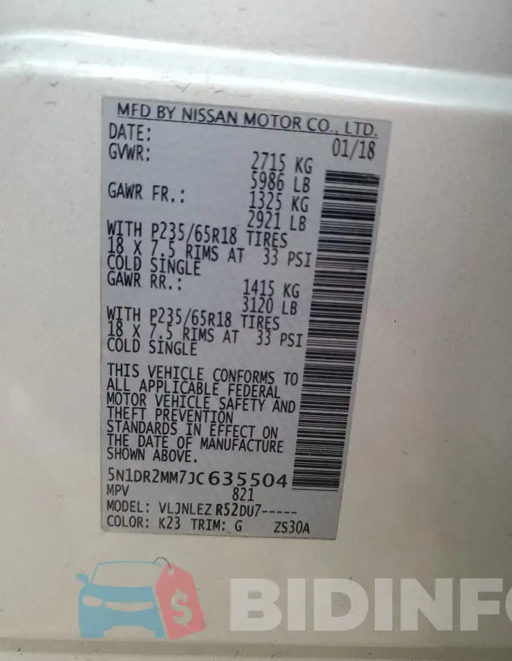 5N1DR2MM7JC635504 Photo# 12