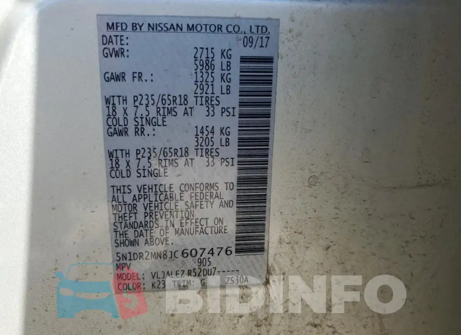 5N1DR2MN8JC607476 Photo# 13