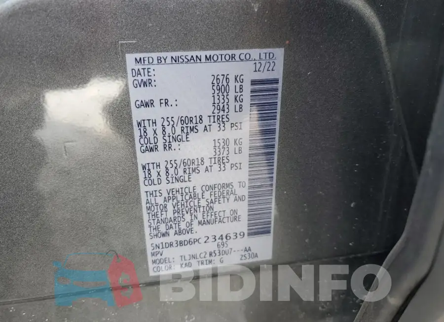 5N1DR3BD6PC234639 Photo# 13