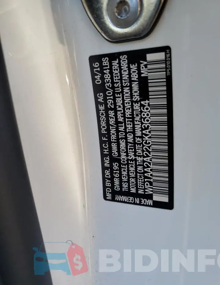 WP1AA2A22GKA36864 Photo# 13