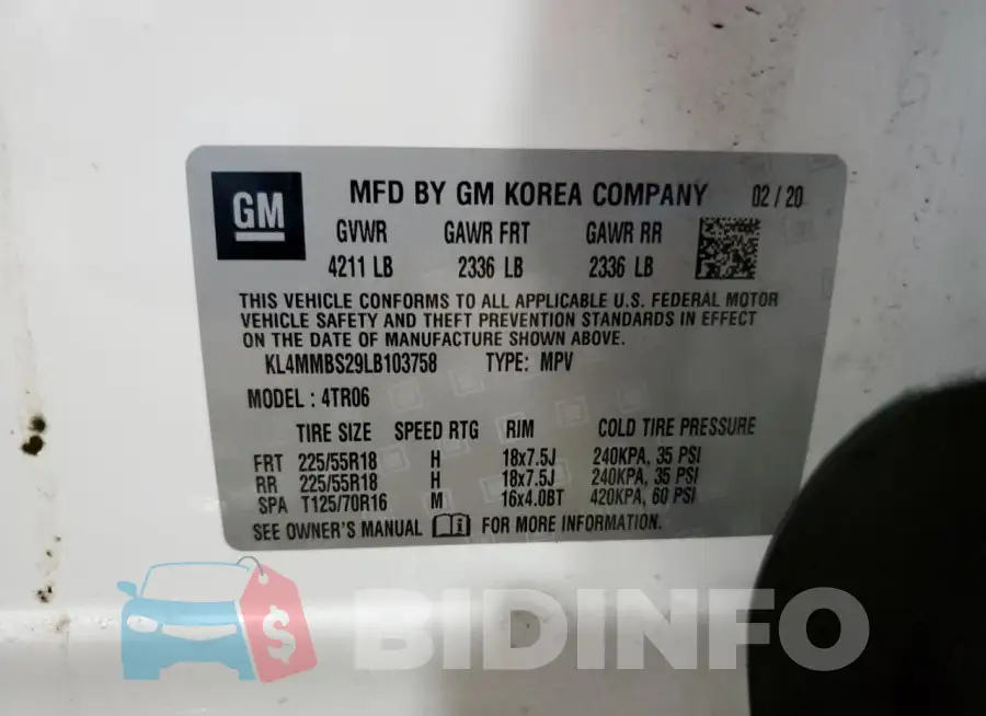 KL4MMBS29LB103758 Photo# 14