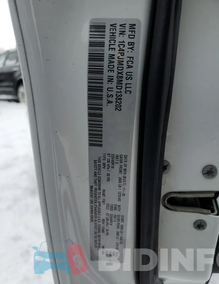 1C4PJMDX8MD138202 Photo# 13