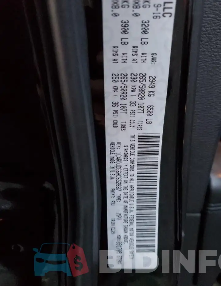 1C4RDJDG6HC652687 Photo# 13