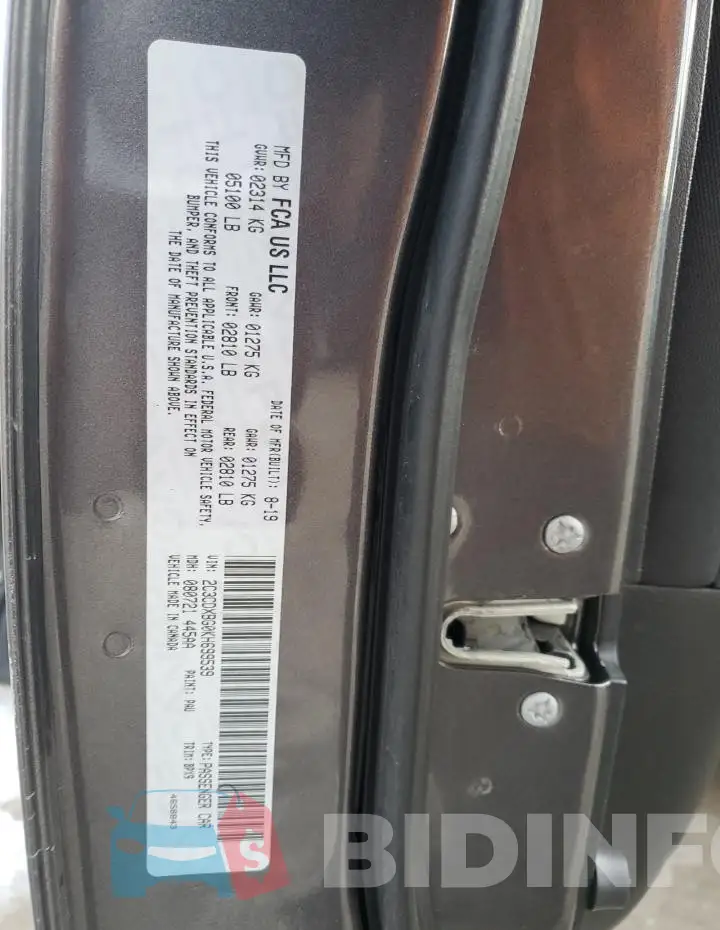 2C3CDXBG0KH699539 Photo# 12