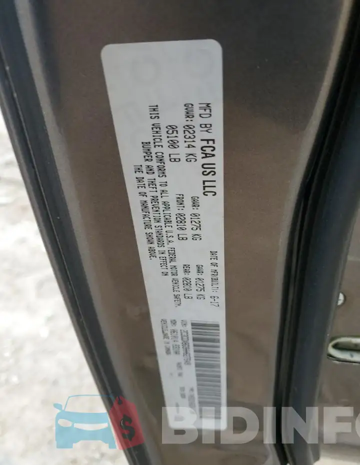 2C3CDXBG9HH627649 Photo# 13
