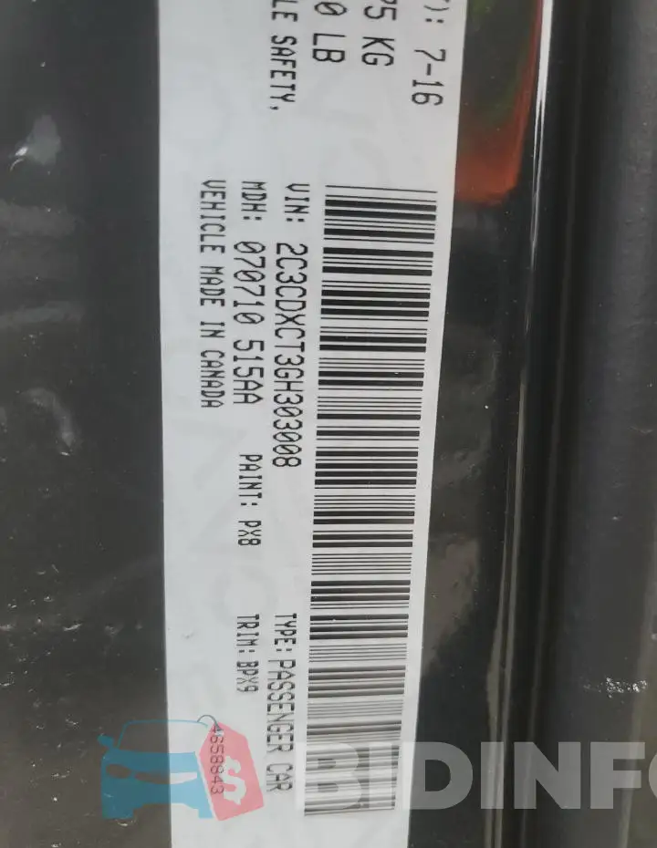 2C3CDXCT3GH303008 Photo# 13