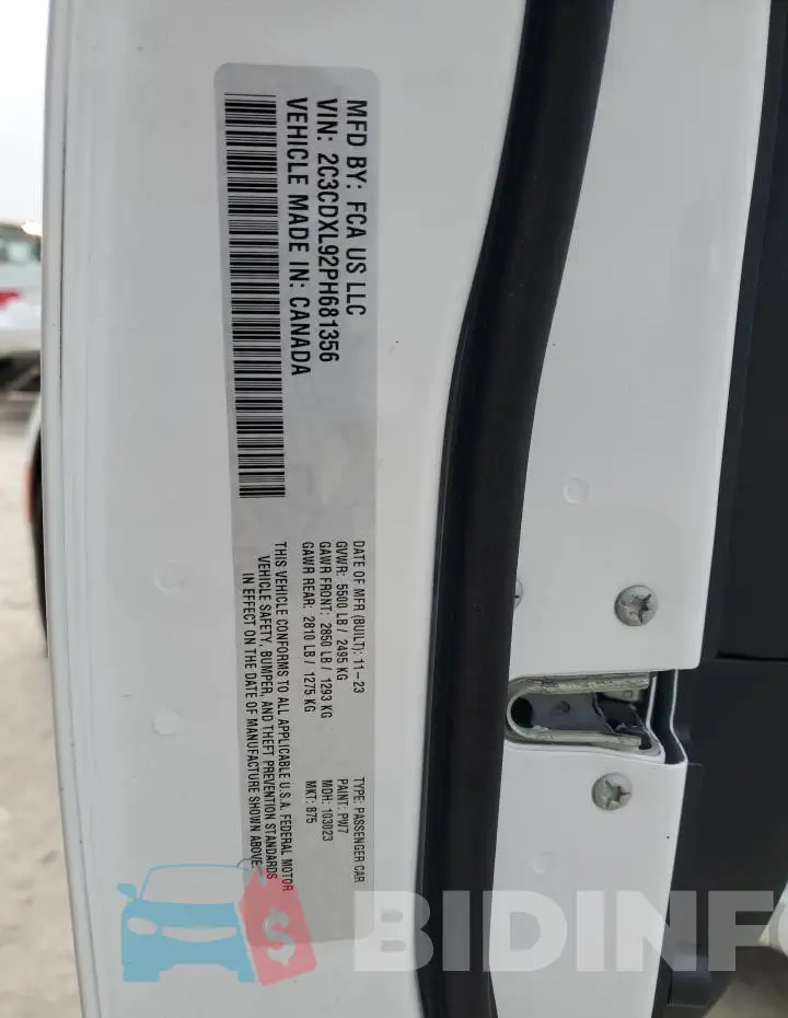 2C3CDXL92PH681356 Photo# 12