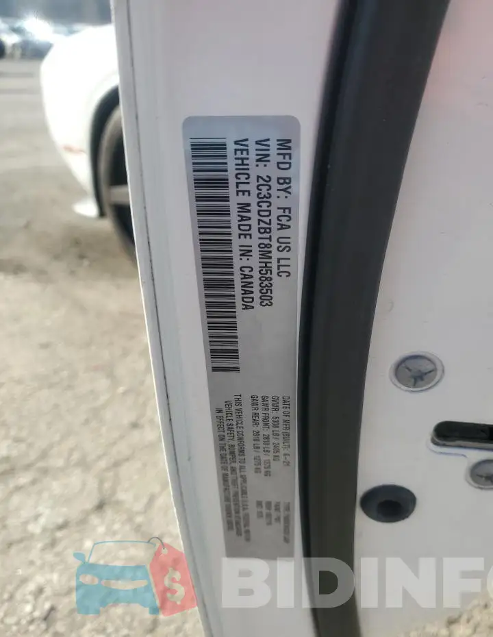 2C3CDZBT8MH583503 Photo# 12