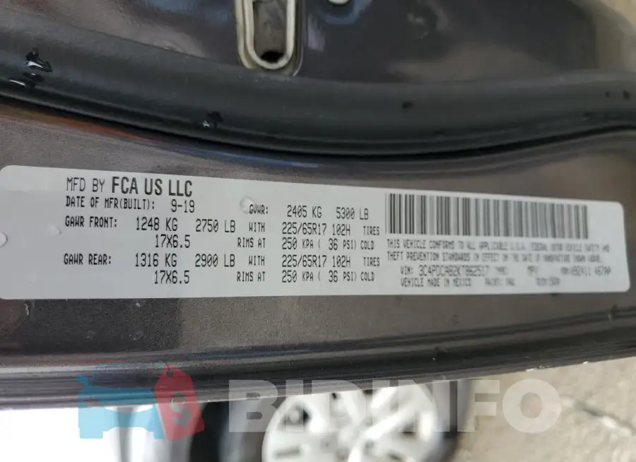 3C4PDCAB2KT862517 Photo# 14