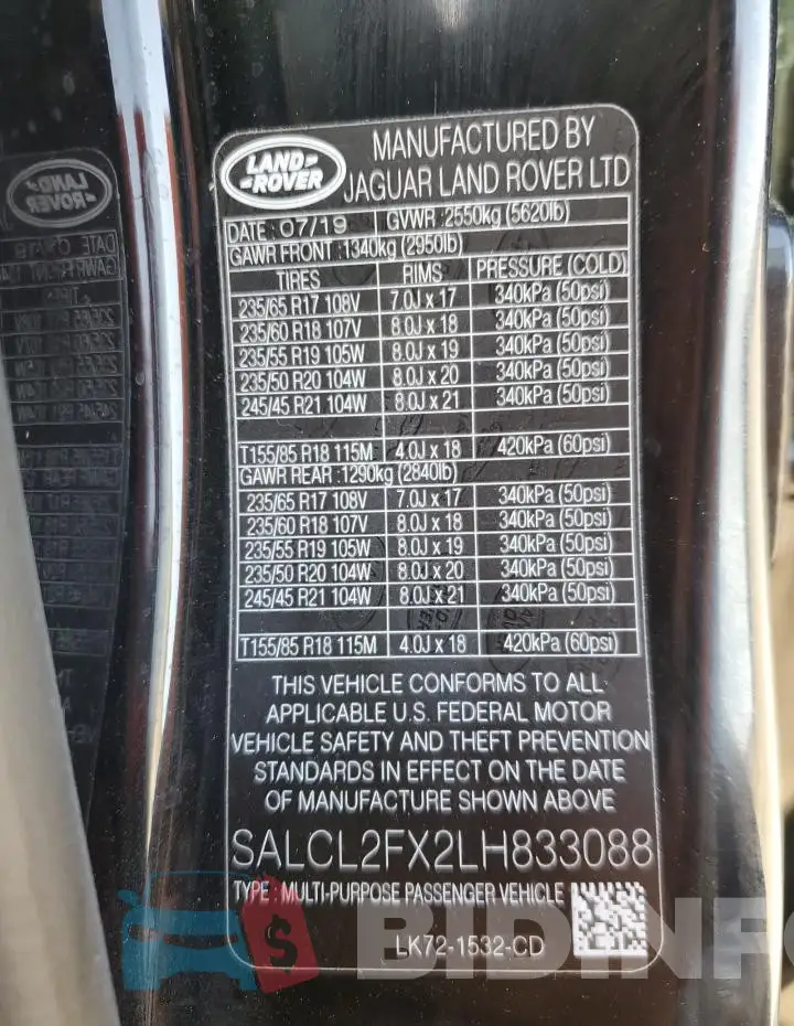 SALCL2FX2LH833088 Photo# 13