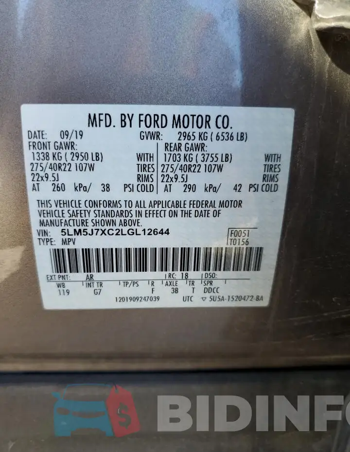 5LM5J7XC2LGL12644 Photo# 13