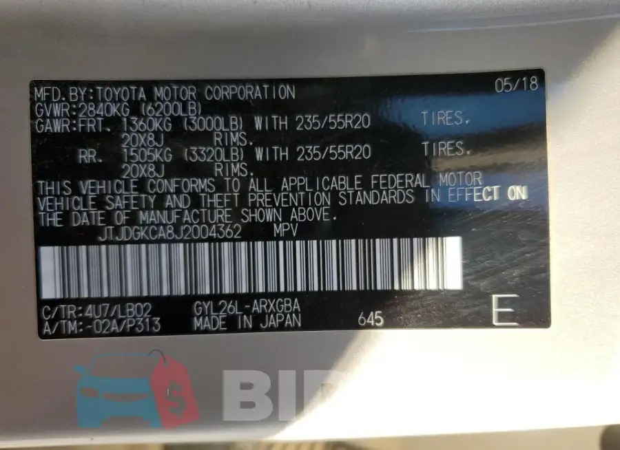 JTJDGKCA8J2004362 Photo# 13