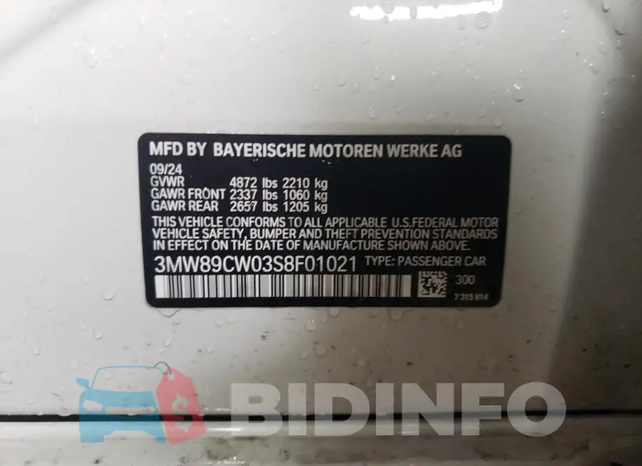 3MW89CW03S8F01021 Photo# 13