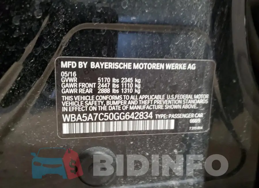 WBA5A7C50GG642834 Photo# 12