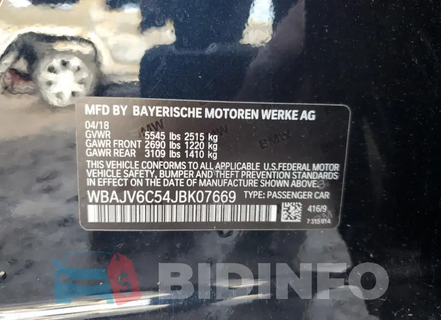WBAJV6C54JBK07669 Photo# 13