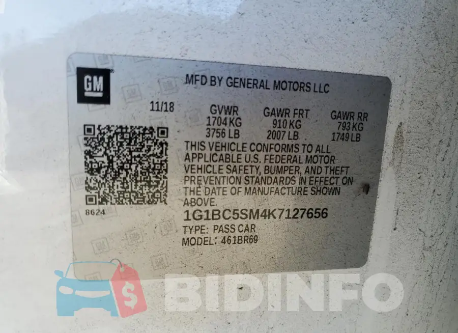 1G1BC5SM4K7127656 Photo# 13