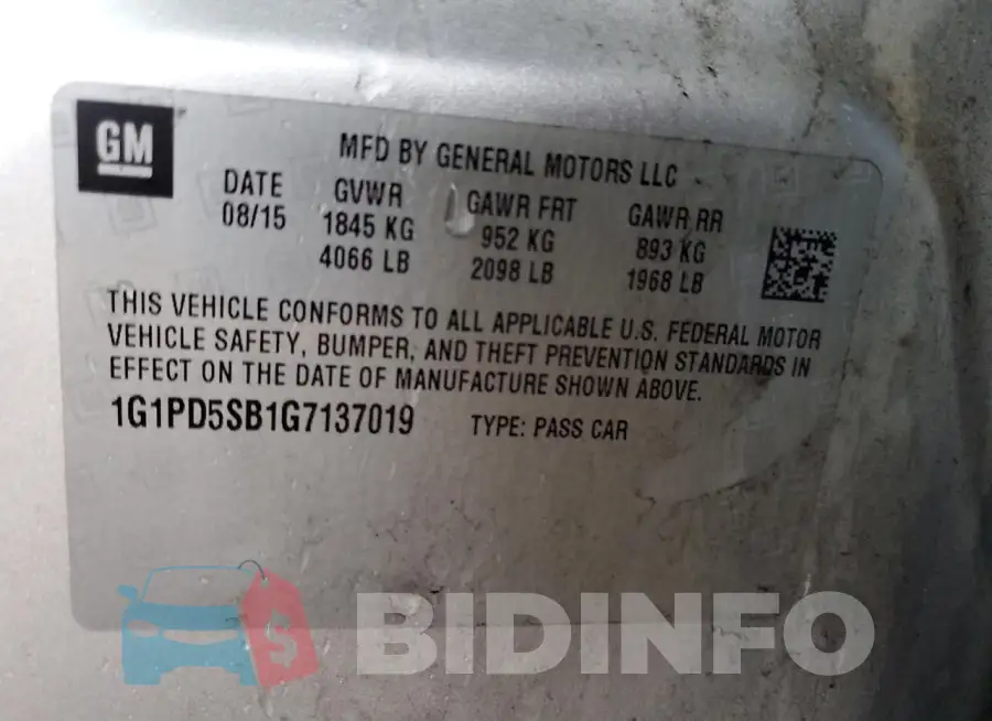 1G1PD5SB1G7137019 Photo# 12