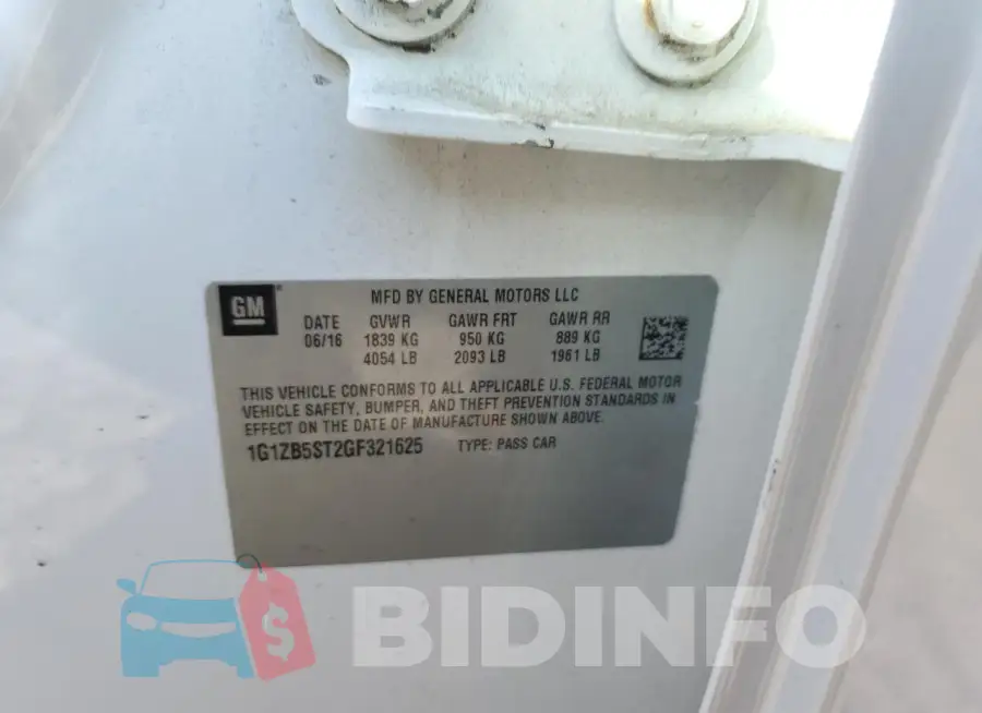 1G1ZB5ST2GF321625 Photo# 12