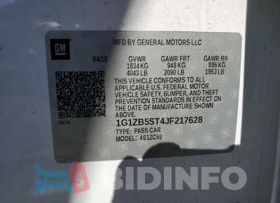 1G1ZB5ST4JF217628 Photo# 12