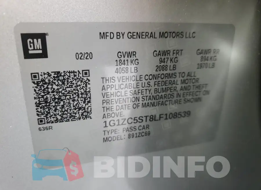 1G1ZC5ST8LF108539 Photo# 12