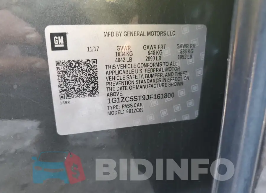 1G1ZC5ST9JF161800 Photo# 12