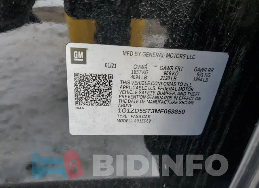 1G1ZD5ST3MF063850 Photo# 12