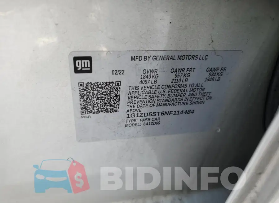 1G1ZD5ST6NF114484 Photo# 12