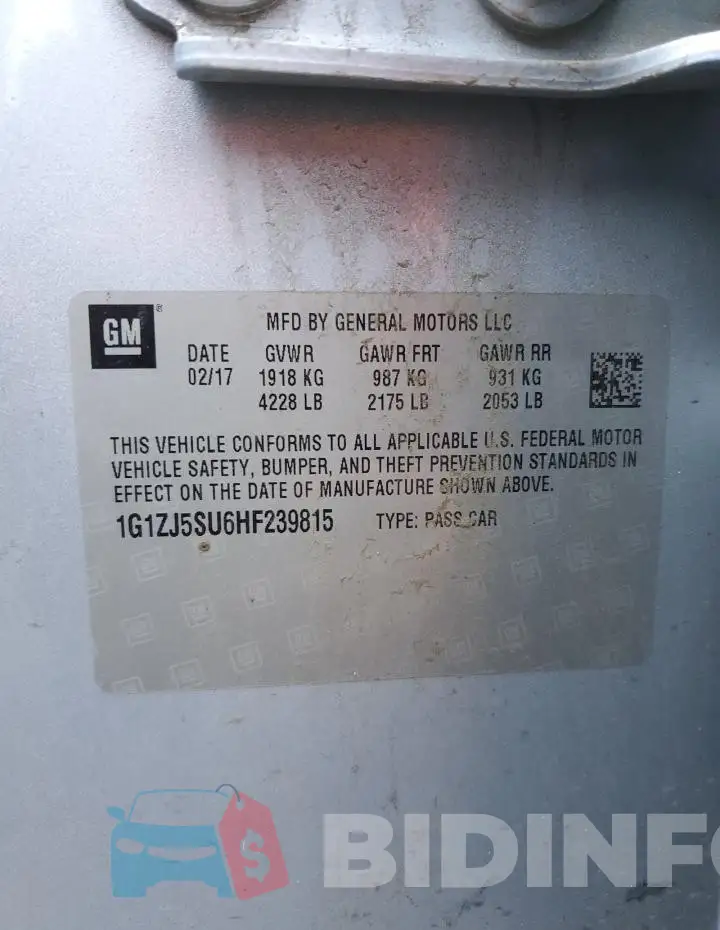 1G1ZJ5SU6HF239815 Photo# 12