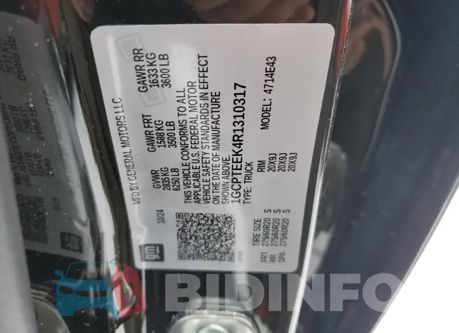 1GCPTEEK4R1310317 Photo# 12