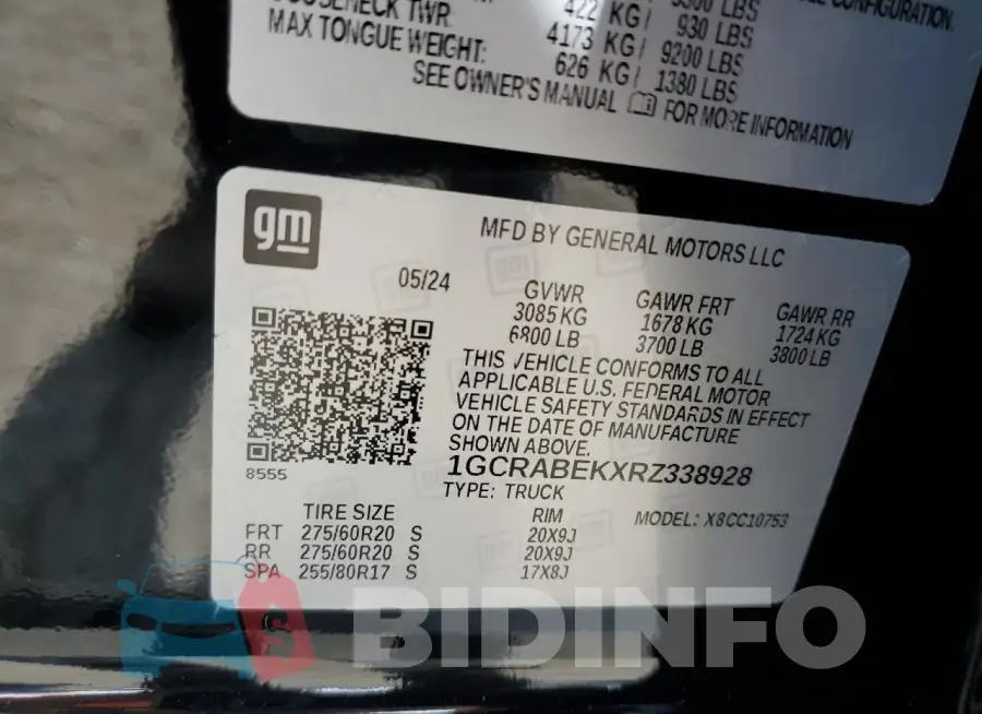 1GCRABEKXRZ338928 Photo# 12