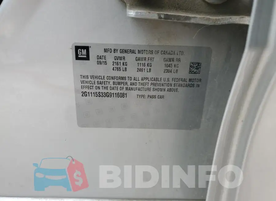 2G1115S33G9116081 Photo# 12