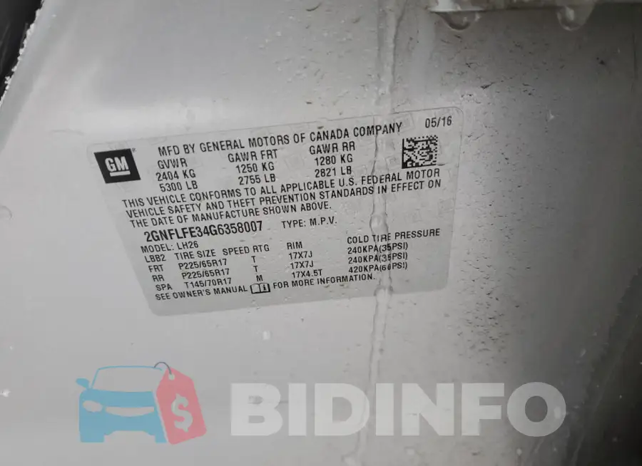 2GNFLFE34G6358007 Photo# 13