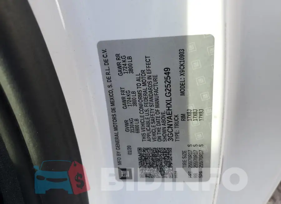 3GCNYAEHXLG252549 Photo# 12