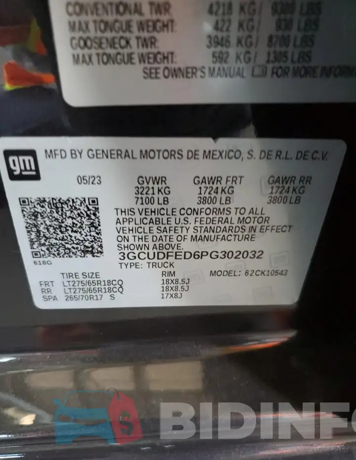 3GCUDFED6PG302032 Photo# 12