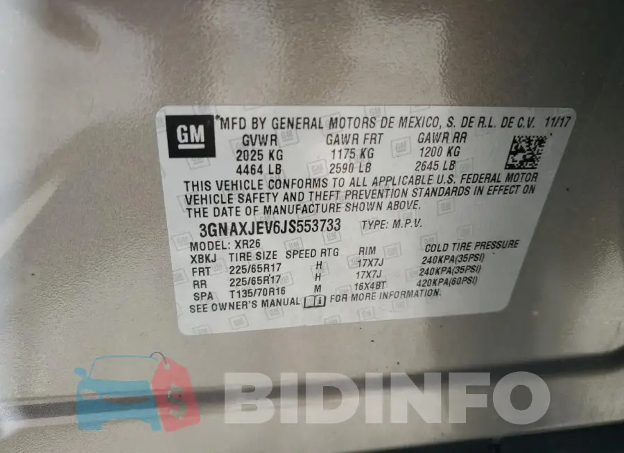 3GNAXJEV6JS553733 Photo# 13