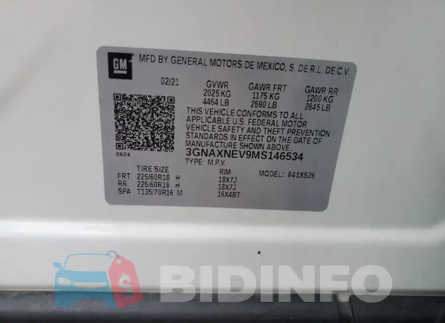 3GNAXNEV9MS146534 Photo# 13
