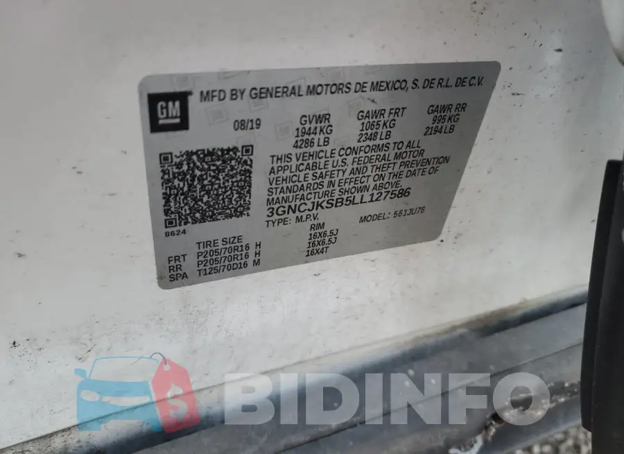 3GNCJKSB5LL127586 Photo# 14