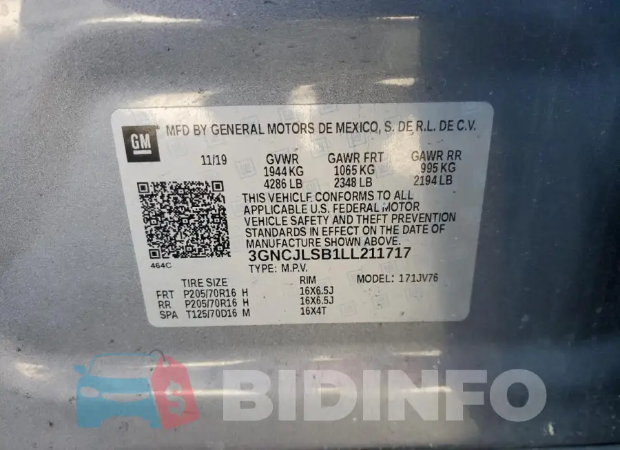 3GNCJLSB1LL211717 Photo# 13