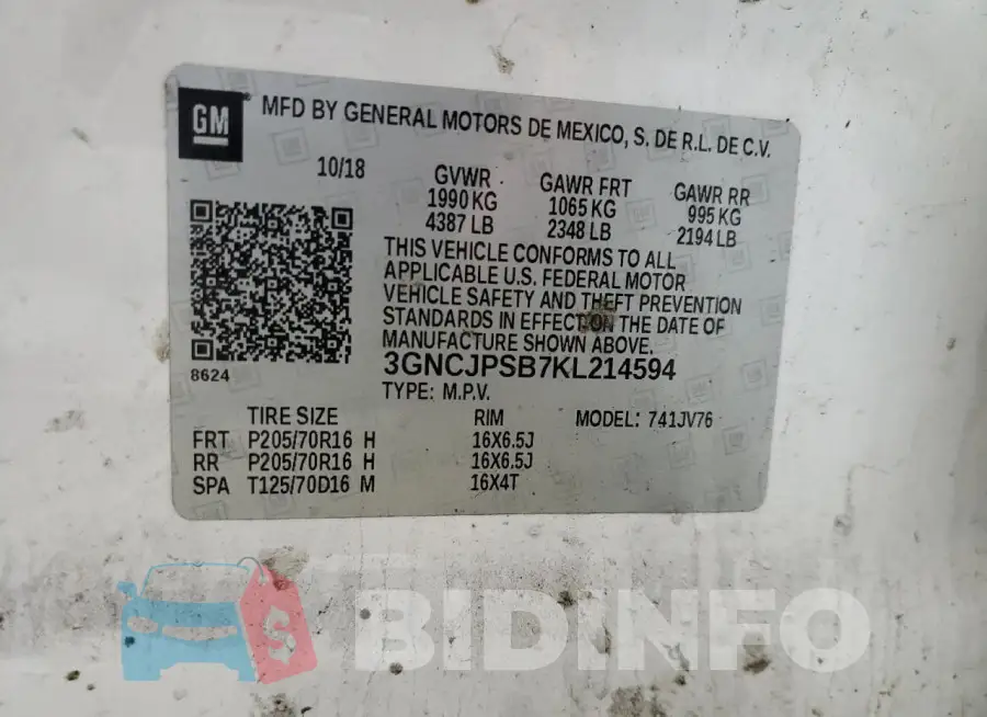 3GNCJPSB7KL214594 Photo# 13