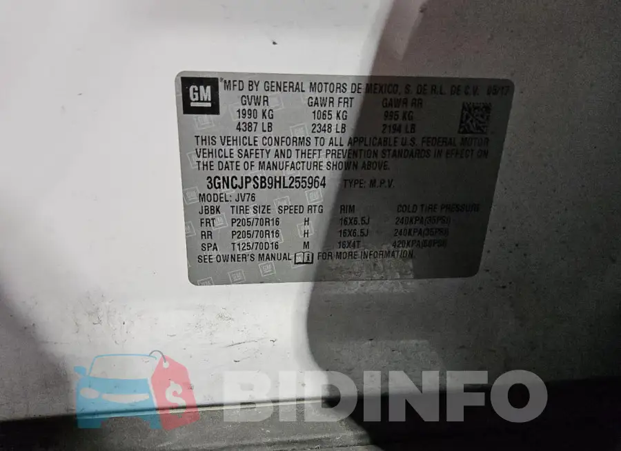 3GNCJPSB9HL255964 Photo# 13