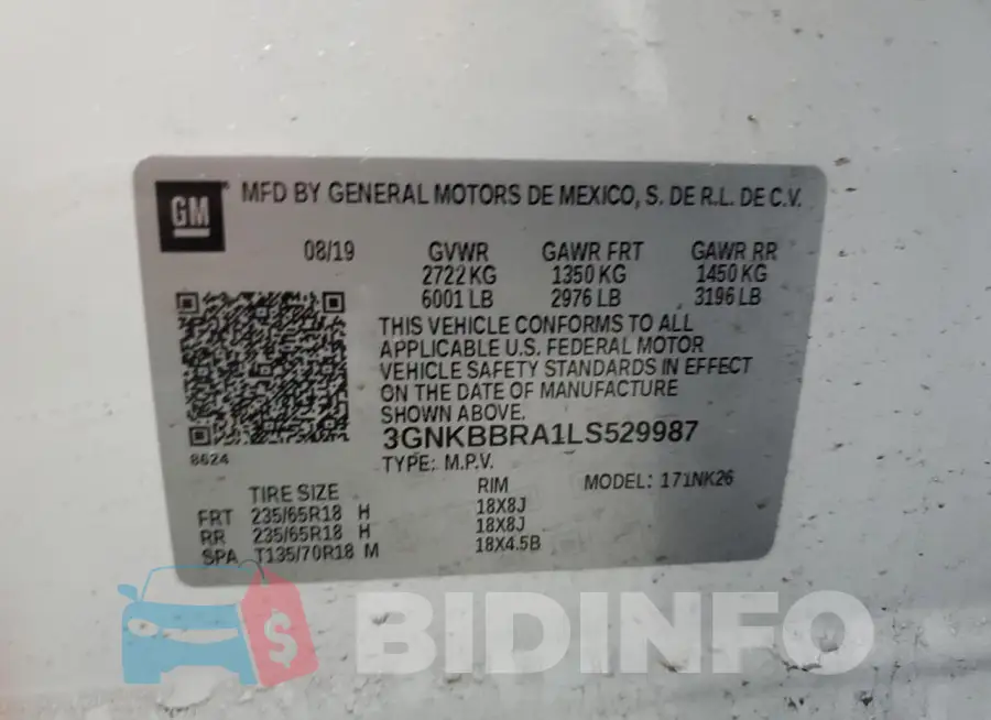 3GNKBBRA1LS529987 Photo# 13